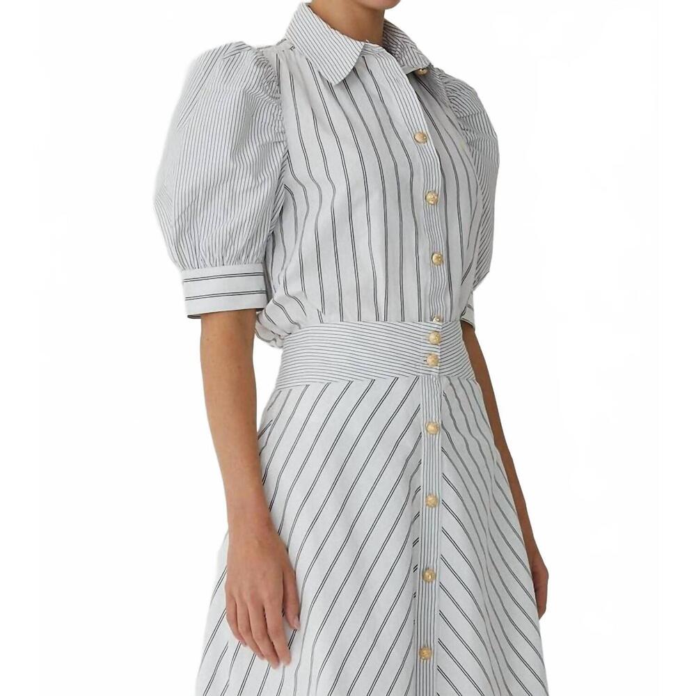 NEW JS71 burke blouse in white/black stripe - Picture 2 of 3